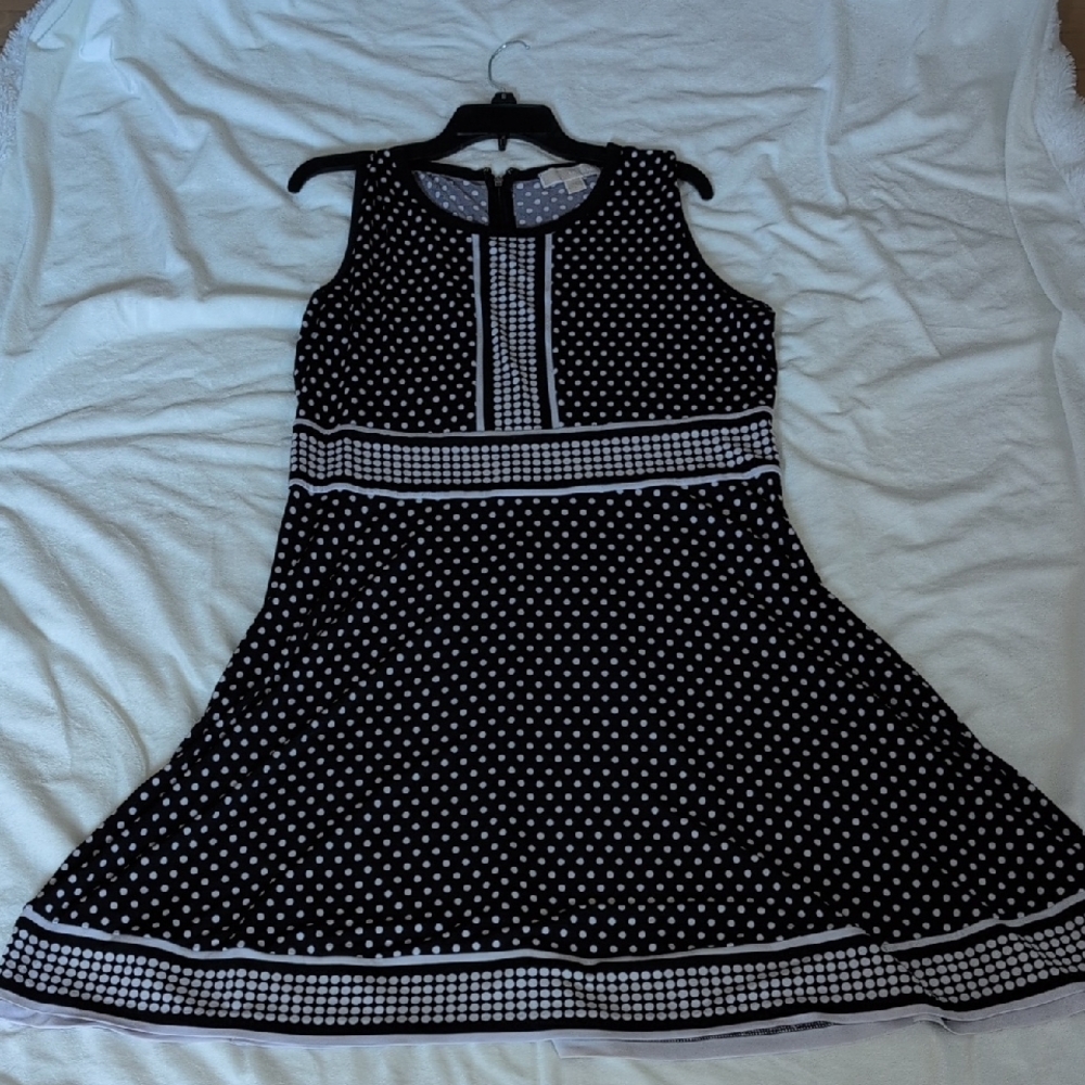 Michael Kors Black and White Polka Dot Top